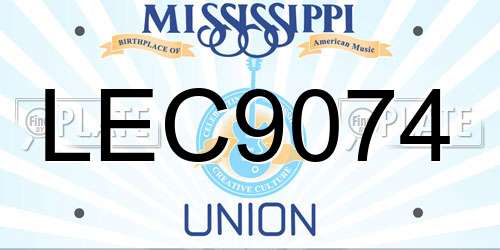 LEC9074 Mississippi License Plate