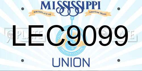 LEC9099 Mississippi License Plate
