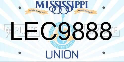 LEC9888 Mississippi License Plate