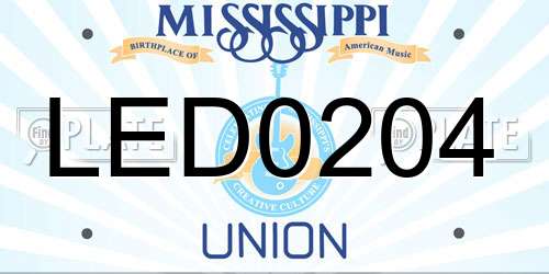 LED0204 Mississippi License Plate