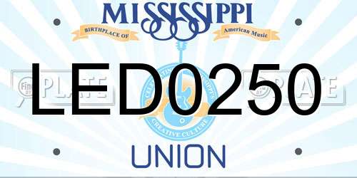 LED0250 Mississippi License Plate