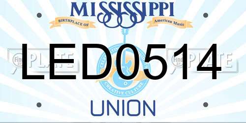 LED0514 Mississippi License Plate