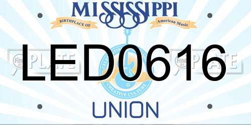 LED0616 Mississippi License Plate