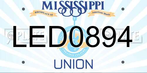 LED0894 Mississippi License Plate