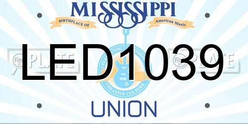 LED1039 Mississippi License Plate