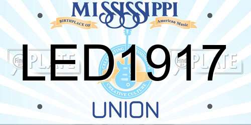 LED1917 Mississippi License Plate