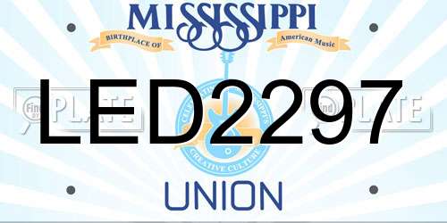 LED2297 Mississippi License Plate