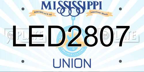 LED2807 Mississippi License Plate