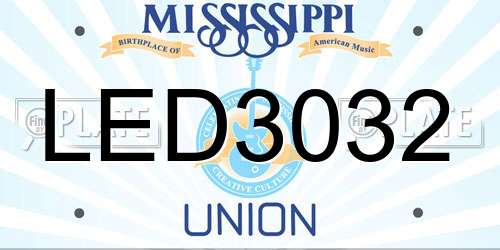 LED3032 Mississippi License Plate