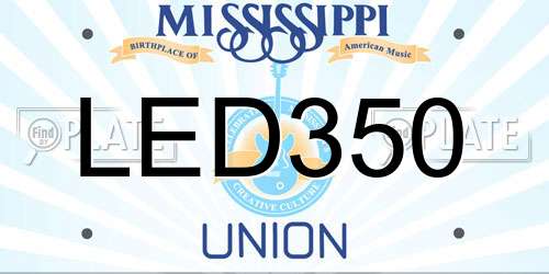 LED350 Mississippi License Plate