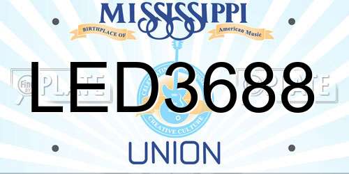 LED3688 Mississippi License Plate