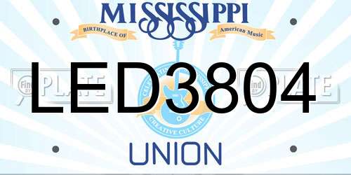 LED3804 Mississippi License Plate