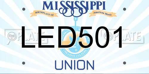 LED501 Mississippi License Plate