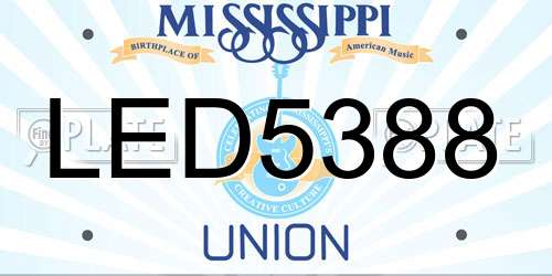 LED5388 Mississippi License Plate