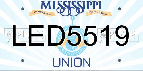 LED5519 Mississippi License Plate