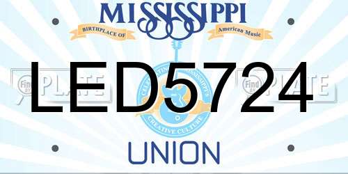 LED5724 Mississippi License Plate