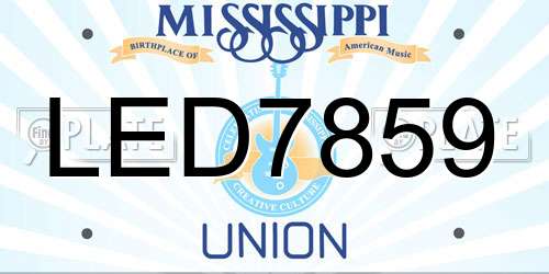 LED7859 Mississippi License Plate