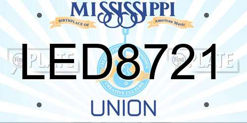 LED8721 Mississippi License Plate