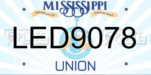 LED9078 Mississippi License Plate