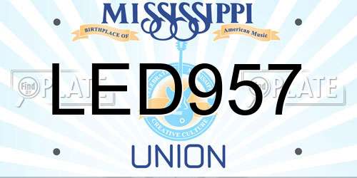 LED957 Mississippi License Plate
