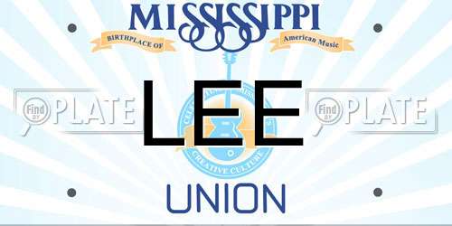 LEE Mississippi License Plate