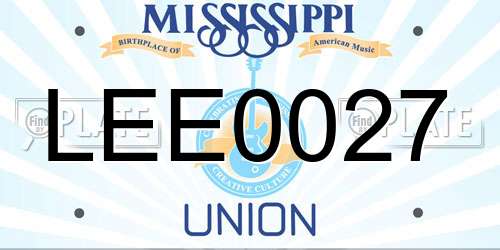 LEE0027 Mississippi License Plate