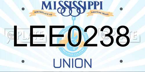 LEE0238 Mississippi License Plate