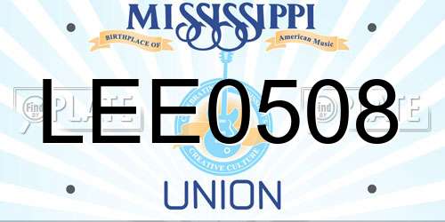 LEE0508 Mississippi License Plate