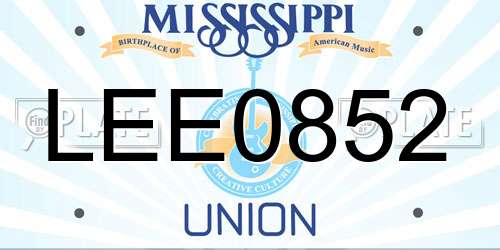 LEE0852 Mississippi License Plate