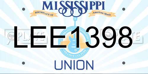 LEE1398 Mississippi License Plate