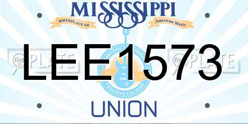 LEE1573 Mississippi License Plate