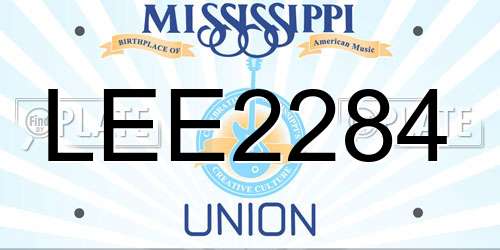 LEE2284 Mississippi License Plate
