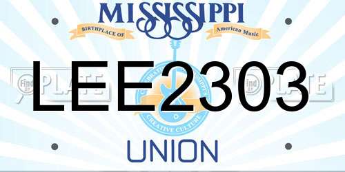 LEE2303 Mississippi License Plate