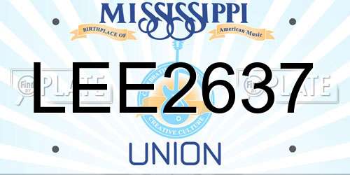 LEE2637 Mississippi License Plate