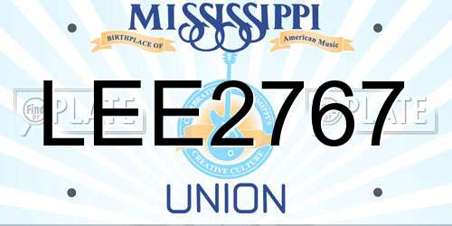 LEE2767 Mississippi License Plate
