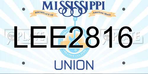 LEE2816 Mississippi License Plate