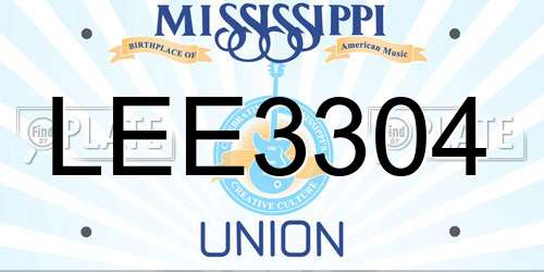 LEE3304 Mississippi License Plate