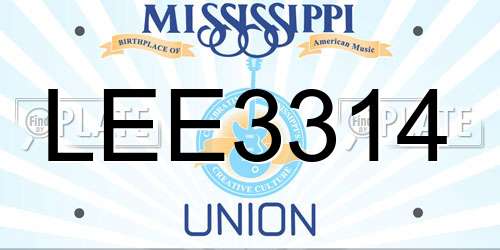 LEE3314 Mississippi License Plate