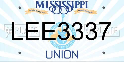 LEE3337 Mississippi License Plate