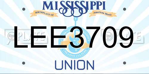 LEE3709 Mississippi License Plate