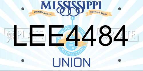 LEE4484 Mississippi License Plate