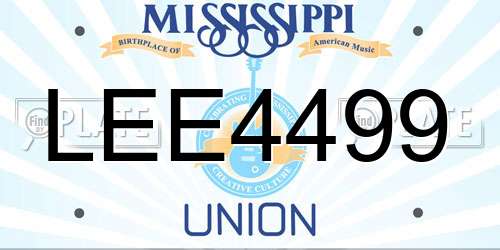 LEE4499 Mississippi License Plate