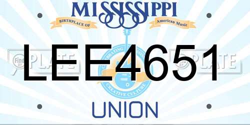 LEE4651 Mississippi License Plate