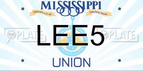 LEE5 Mississippi License Plate