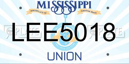 LEE5018 Mississippi License Plate