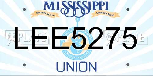 LEE5275 Mississippi License Plate