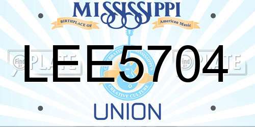 LEE5704 Mississippi License Plate