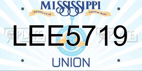 LEE5719 Mississippi License Plate