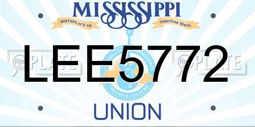 LEE5772 Mississippi License Plate