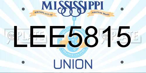 LEE5815 Mississippi License Plate